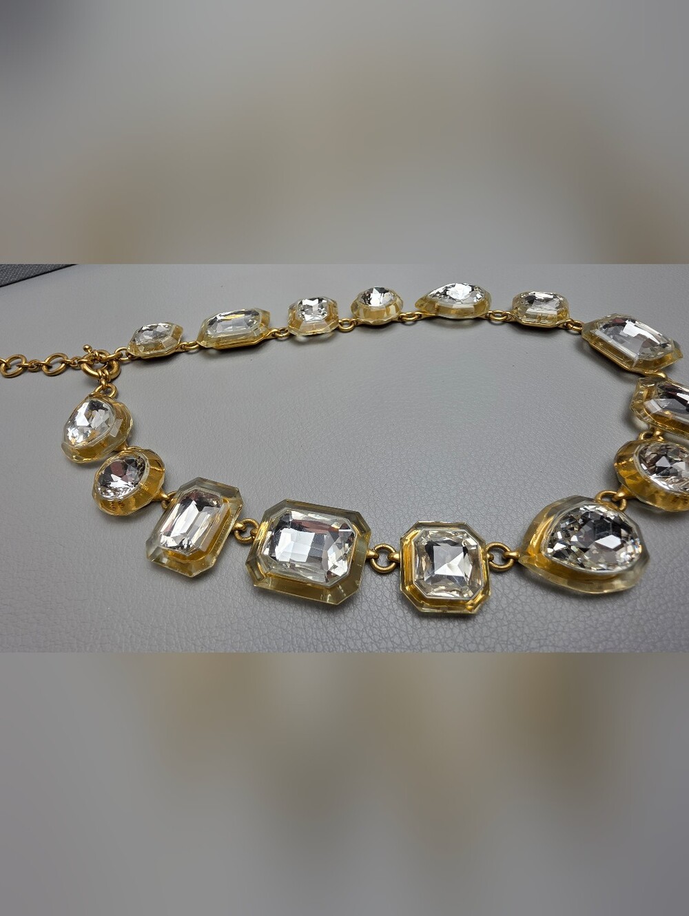 [J. Crew] Jewel Box Clear Faceted Crystal Statement Necklace - Picture 12 of 16